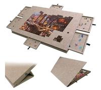 Planche de Puzzle avec 6 tiroirs et Couvercle, jusqu'à 1500 pièces, Planche de Puzzle en Feutre légère et Portable avec Support réglable, pour Adultes et Enfants brown1000 Pieces