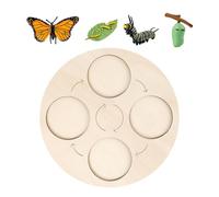 Planche De Puzzle De Cycle De Vie - Jouet Éducatif en Bois De Style, Ensemble Interactif Coloré pour Enseigner Le Développement du Poulet, De La Grenouille Papillon Aux Tout-Petits Et Aux E