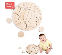 Planche De Puzzle De Lune En Bois Montessori, Jouets Pour Bébé, Planche De Sensibilisation De Lune En Bois Pour Enfants De 3 Ans, Cadeau D'apprentissage Éducatif