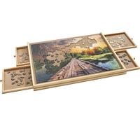 Planche de puzzle en bois pour 1000 pièces avec 4 tiroirs - 70 x 50 cm - support de table de puzzle extensible