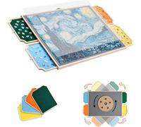 Planche de puzzle rotative de 1500 pièces VEVOR avec 4 tiroirs en feutre coloré & couvercle, table de puzzle portable (890 x 660 x 32 mm), accessoires de puzzle pour adultes, système de rangement de p