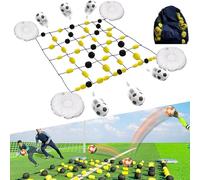 Planche de rebond de football, 2 m avec sac de rangement pour balles et 4 sacs d'eau pour entraînement en solo