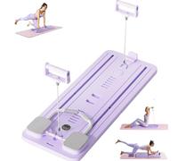 Planche de réformateur de pilates pliable avec rouleau abdominaux, machine d'exercice abdominale, planche de pilates multifonction pour entraînement à domicile, entraînement complet du corps, planche