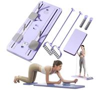Planche De Réformeur Pilates Pliable, Planche Pilates Multifonction avec Roue Abdominale D’Exercice, Support De Coude & Bandes De Résistance, équipement De Pilates à Domicile pour Entraînement Purple