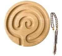 Planche de respiration labyrinthe en bois, planche d'activités calmantes pour la méditation pleine conscience, outil portable pour un moment calme, comprend une corde manuelle et décorative, aspect