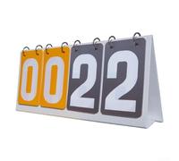 Planche de score en plastique avec affichage à 3 chiffres pour basket-ball, football et autres sports avec design pliable et boucle en métal (jaune gris)