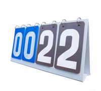 Planche de score en plastique avec affichage à 3 chiffres pour basket-ball, football et autres sports avec design pliable et boucle en métal (bleu gris)