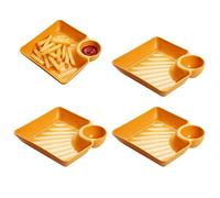 Planche de service à charcuterie - Soucoupe intégrée résistante à la chaleur, équipement de présentation pour apéritifs, fournitures de cuisine, accessoire utilitaire, petit déjeuner blanc moyen