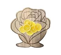 Planche de service en bois naturel - Plateau de présentation de cuisine rectangulaire - à hacher grain lisse avec finition portable - Présentoir élégant pour table en C