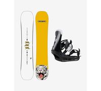 Planche de snowboard Burton Process Camber jaune blanc + fixations Freestyle Re:Flex noir - 157