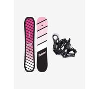 Planche de snowboard Burton Smalls rose + Fixations de snowboard Burton Smalls Re:Flex noires enfant - 134