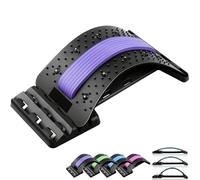 Planche de Soutien Lombaire Réglable 4 Niveaux, Support Lombaire & Étireur Lombaire pour Soulagement du Dos, Décompression Vertébrale, Pour Les Travailleurs De Bureau SéDentaires (Violet)