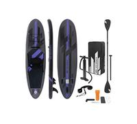 planche de stand up 308x78x10 cm noir en PVC gonflable jusqu'à 120 kg avec siège de kayak antidérapant accesoires pompe sac de transport kit de