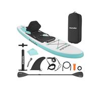 Planche de stand-up paddle - TECTAKE - Planche 2 en 1 gonflable antidérapante avec kit complet 288 x 77 x 22,5 cm - Blanc/Turquoise