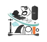 Planche de stand-up paddle - TECTAKE - SUP gonflable PALAGIOS, Kit complet 2en1 avec support pour caméra - Blanc/Turquoise