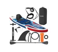 Planche de stand up paddle gonflable avec support pour appareil photo siège de kayak rouge bleu 320 x 84 x 39,5 cm antidérapant jusqu'à 200 kg