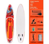 Planche de stand-up paddle gonflable, capacité de charge de 180KG+, légère avec 12,5KG, FR01E