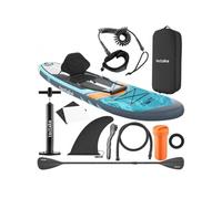 tectake® Planche de Stand-up Paddle Gonflable Adulte 2-en-1, Utilisable comme Kayak, Siege Paddle détachable, Pompe, 3 Ailerons, sac à dos, Pagaie double, Pagaie simple, Accessoires, Charge Max. 200kg