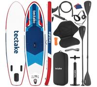 Planche de stand-up paddle - TECTAKE - Planche paddle gonflable 2 EN 1 KIT COMPLET, 288 cm, grande stabilité, matériau Drop-Stitch