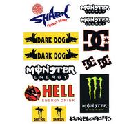 Planche De Sticker Shark Et Divers Logo Format A4 - 1 Feuille 3 Feuilles