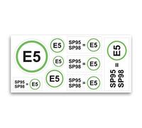 Planche de stickers essence SP95 SP98 E5 nouveau carburant