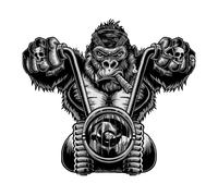 Planche de stickers Lethal Threat MINI GORILLA BIKER 60x80mm