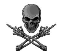 Planche de stickers Lethal Threat MINI MIDDLE FINGER SKULL 60x80mm