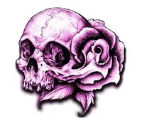 Planche de stickers Lethal Threat MINI PURPLE SKULL 60x80mm