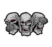 Planche de stickers Lethal Threat MINI SEE SPEAK HEAR NO EVIL SKULLS 60x80mm