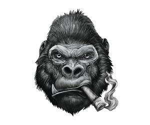 Planche de stickers Lethal Threat MINI VILAIN GORILLE CIGARE 60x80mm