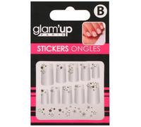 Planche de Stickers Nail Art - Glam Up - Etoiles Dorées - Faciles à poser - 10.5 x 6.8 cm