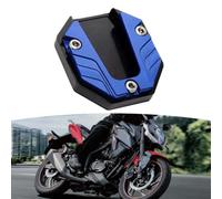 Planche de support de pied de moto en aluminium conçue pour étendre l'empreinte de la béquille sur des surfaces douces ou instables (bleu)