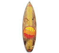 Planche de Surf Décorative Live Love Surf Jaune Orange - 150 x 40 cm