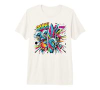 Planche de Surf Graffiti Pop Art Bande dessinée Splash T-Shirt Haut de Gamme
