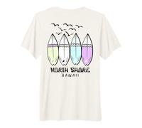Planche de Surf North Shore Hawaii Oahu Haleiwa Surfer T-Shirt Haut de Gamme