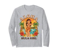 Planche de Surf rétro Hawaï Hula Girl Aloha Tropical Beach Sunset Manche Longue