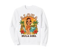 Planche de Surf rétro Hawaï Hula Girl Aloha Tropical Beach Sunset Sweatshirt