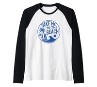 Planche de Surf rétro « Take Me to The Beach » - Motif Palmier Manche Raglan