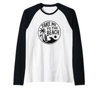 Planche de Surf rétro « Take Me to The Beach » - Motif Palmier Manche Raglan