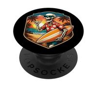 Planche de Surf Squelette Vintage Shaka Hand PopSockets PopGrip Adhésif