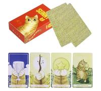 Planche de tarot orange, système de lecture de chat 78 cartes d'apprentissage, conception de cartes d'insight d'animaux mignons, découverte d'autodécouverte, méditation passée futur spirituelle
