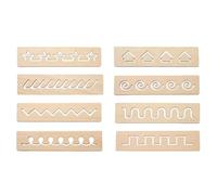 Planche de traçage en bois 8 pièces jouet éducatif écriture | Tableau de traçage de formes et chiffres 5,1 x 20,3 cm pour la maison, l'école, l'enfance, la salle de classe, la maternelle