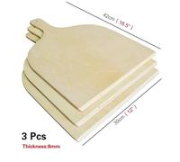 Planche De Transfert Pain Pelle à Pizza en bois avec manche, coupe-fromage, outil de levage des pelures, pelle, gâteau, outils cuisson, poêle(3 Pcs)