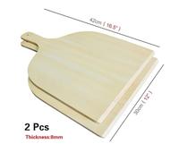 Planche De Transfert Pain Pelle à Pizza en bois avec manche, coupe-fromage, outil de levage des pelures, pelle, gâteau, outils cuisson, poêle(2 Pcs)