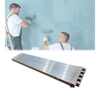 Planche de travail télescopique, plate-forme d'échafaudage réglable en aluminium avec surface antidérapante pour accès à l'échelle et support de construction