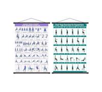 Planche de yoga pour chaise pour personnes âgées : support mural pliable multi-poses, planche d'entraînement pour chaise, affiche Pilates, matériel de tissu artistique | Accessoire d'entraînement