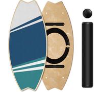 Planche D'équilibre En Bois, Skateboard D'intérieur, 7 Modes De Planche Oscillante Avec Rouleau Et Balle D'équilibre, Idéale Fitness Yoga Surf
