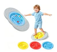 Planche d'Équilibre Enfant avec 3 Plaques Labyrinthe et 3 Billes | Planche à Bascule Jeu Sensori-Moteur 2 en 1 pour Équilibre et Renforcement du Corps,Enfants 3 à 12 Ans