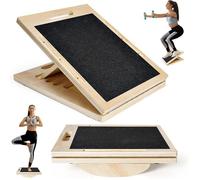 Planche D'équilibre et Planche Inclinée en Bois, Balance Board Antidérapante, Réglable Slant Board de Remise avec 5 Angles