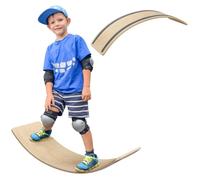 Planche d'équilibre pour enfants - AIYAPLAY - pour enfant de 3 à 8 ans - charge max. 50 kg - en bois, 90 x 29 x 19 cm, bois naturel